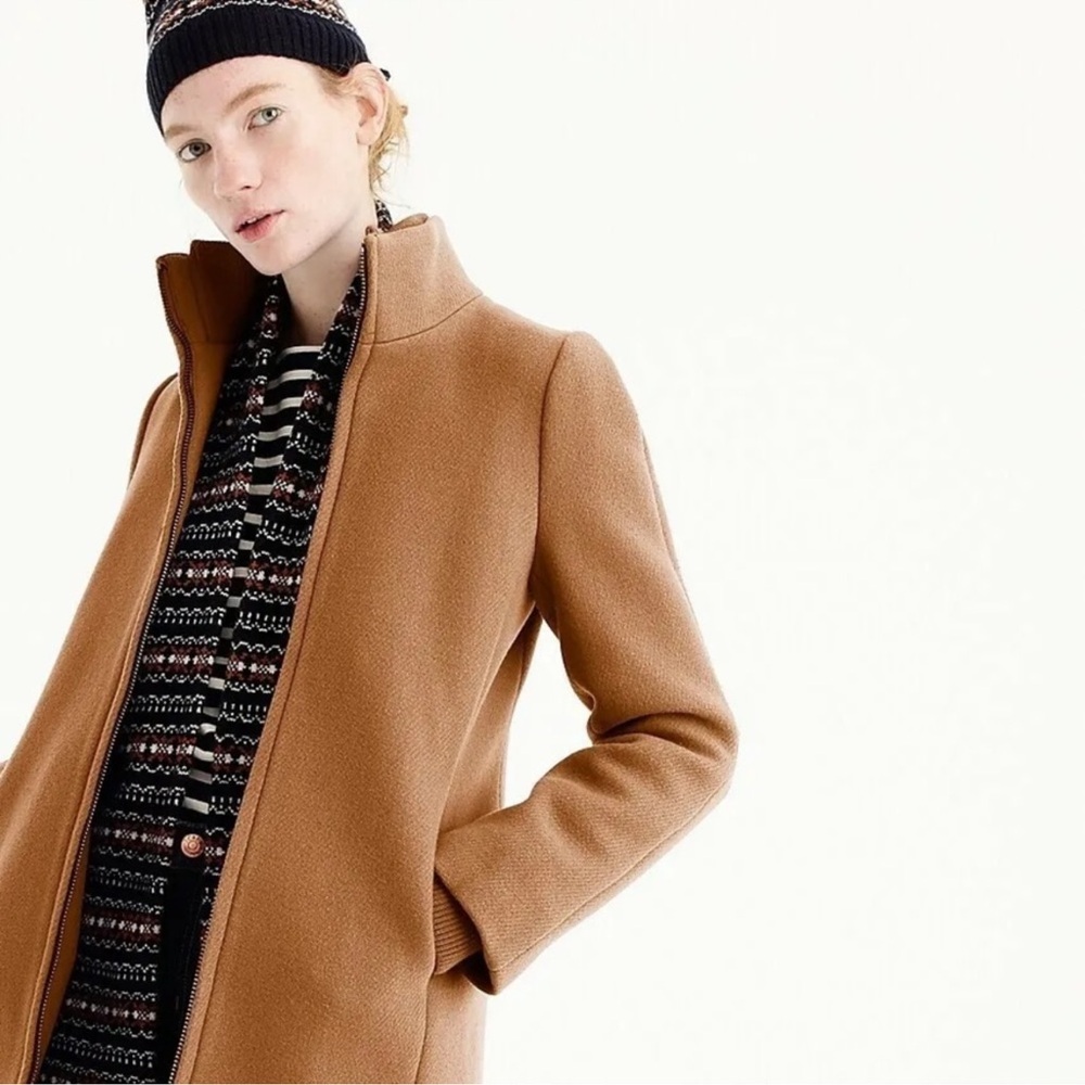 Women's JCrew Stadium Coat in Acorn- 12 TALL